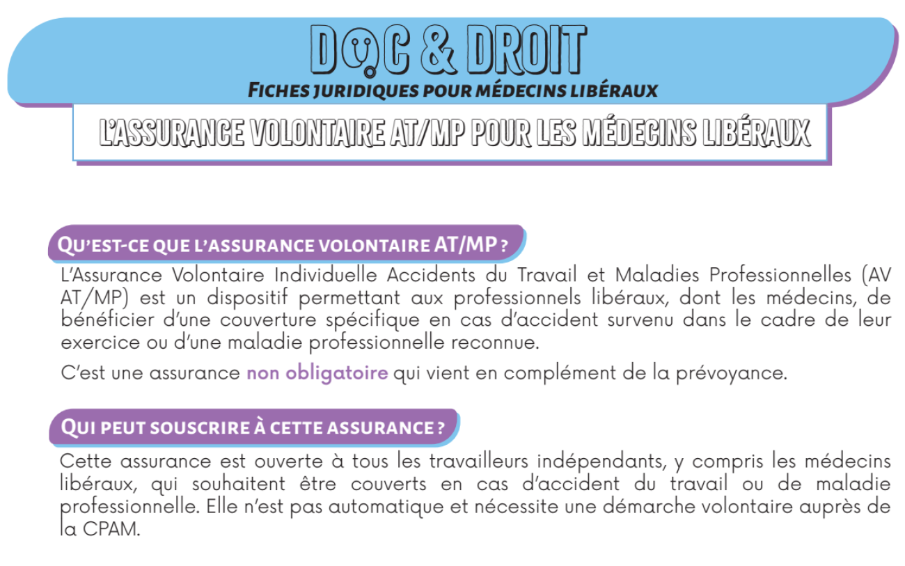 Fiche Assurance volontaire AT/MP